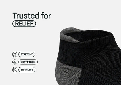 Bunion Relief, Padded Low Cut Socks - Black