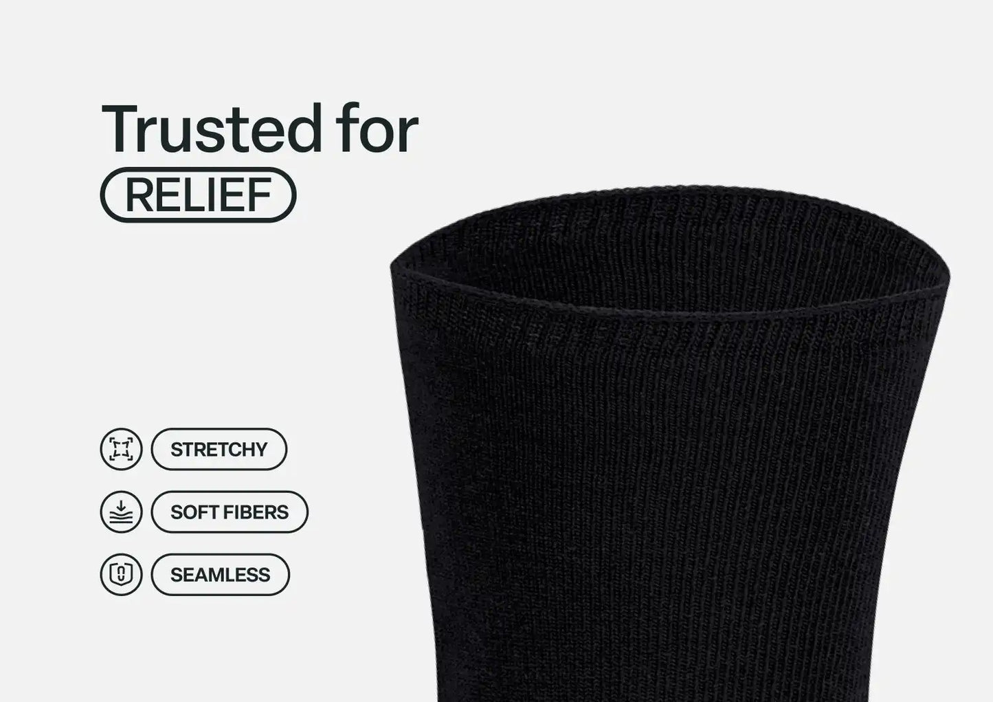 Casual/Dress Diabetic Socks - Black
