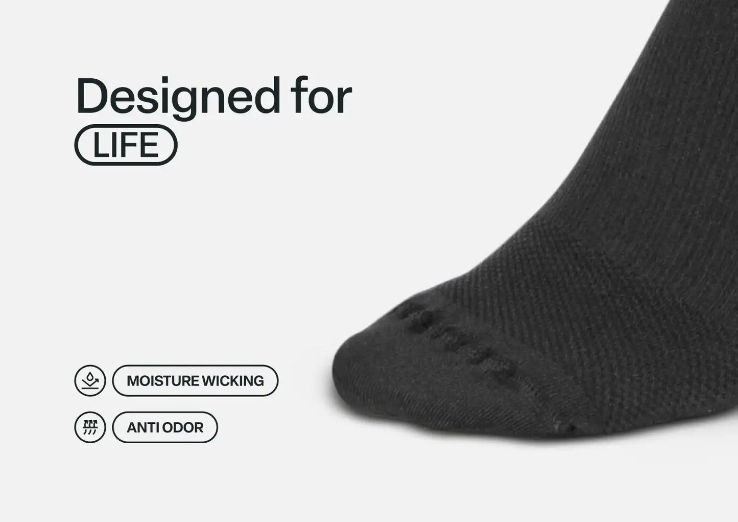 Compression Ankle Socks 20-30 mmHg - Black