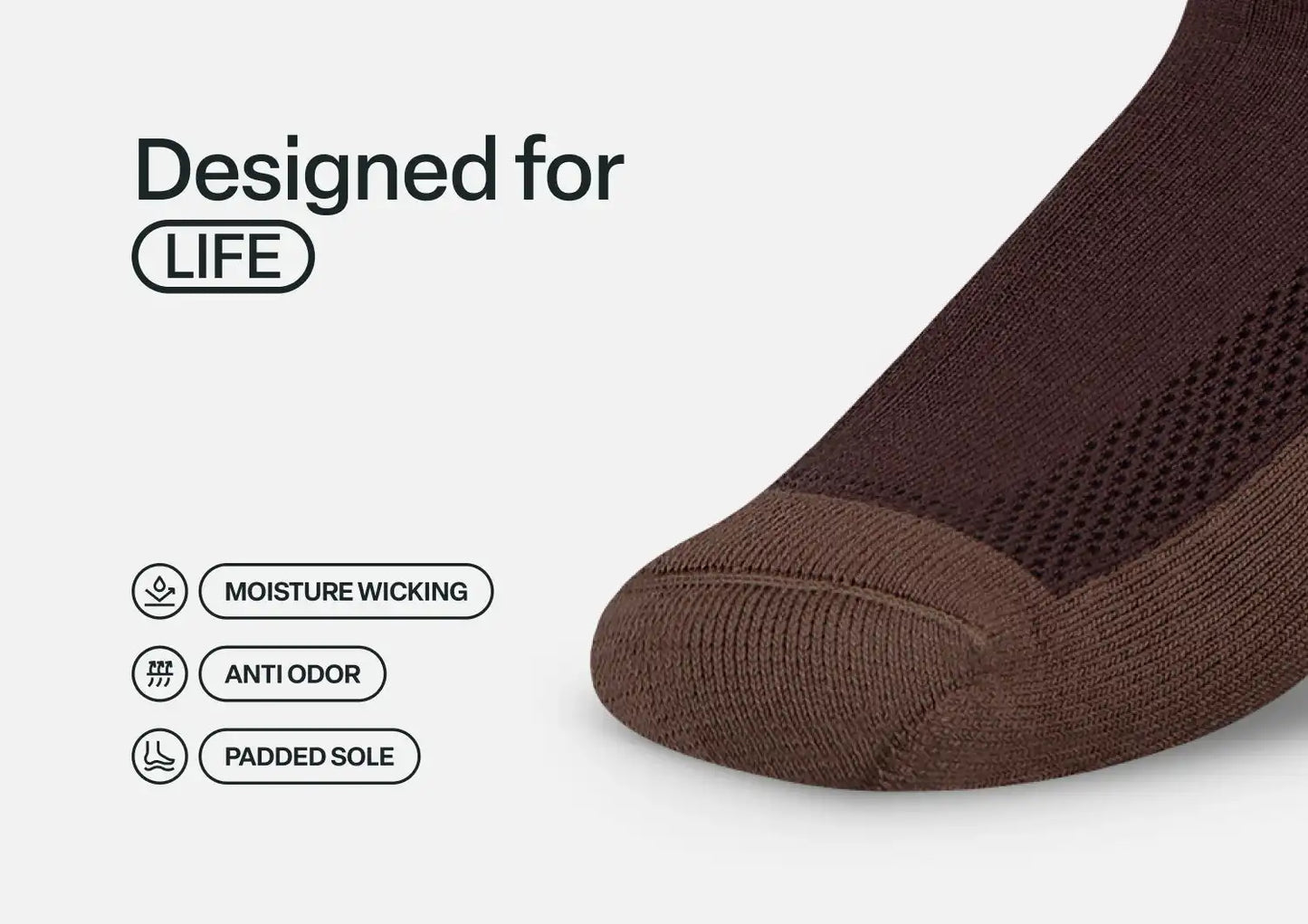 Extra Roomy Socks (Thick) - Dark Brown