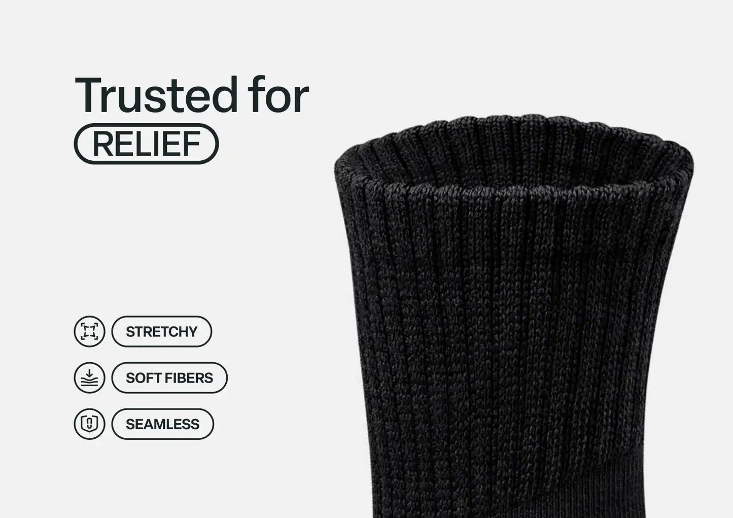 Bunion Relief, Padded Ankle Socks - Black