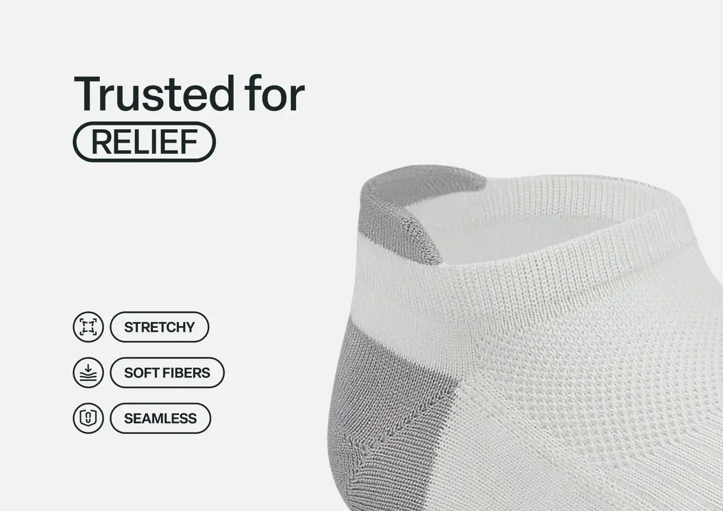Bunion Relief, Padded Low Cut Socks - White