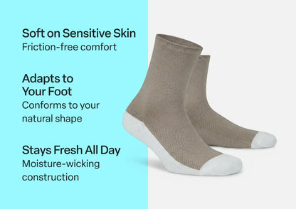 Extra Roomy Diabetic Socks (Thick) - Brown