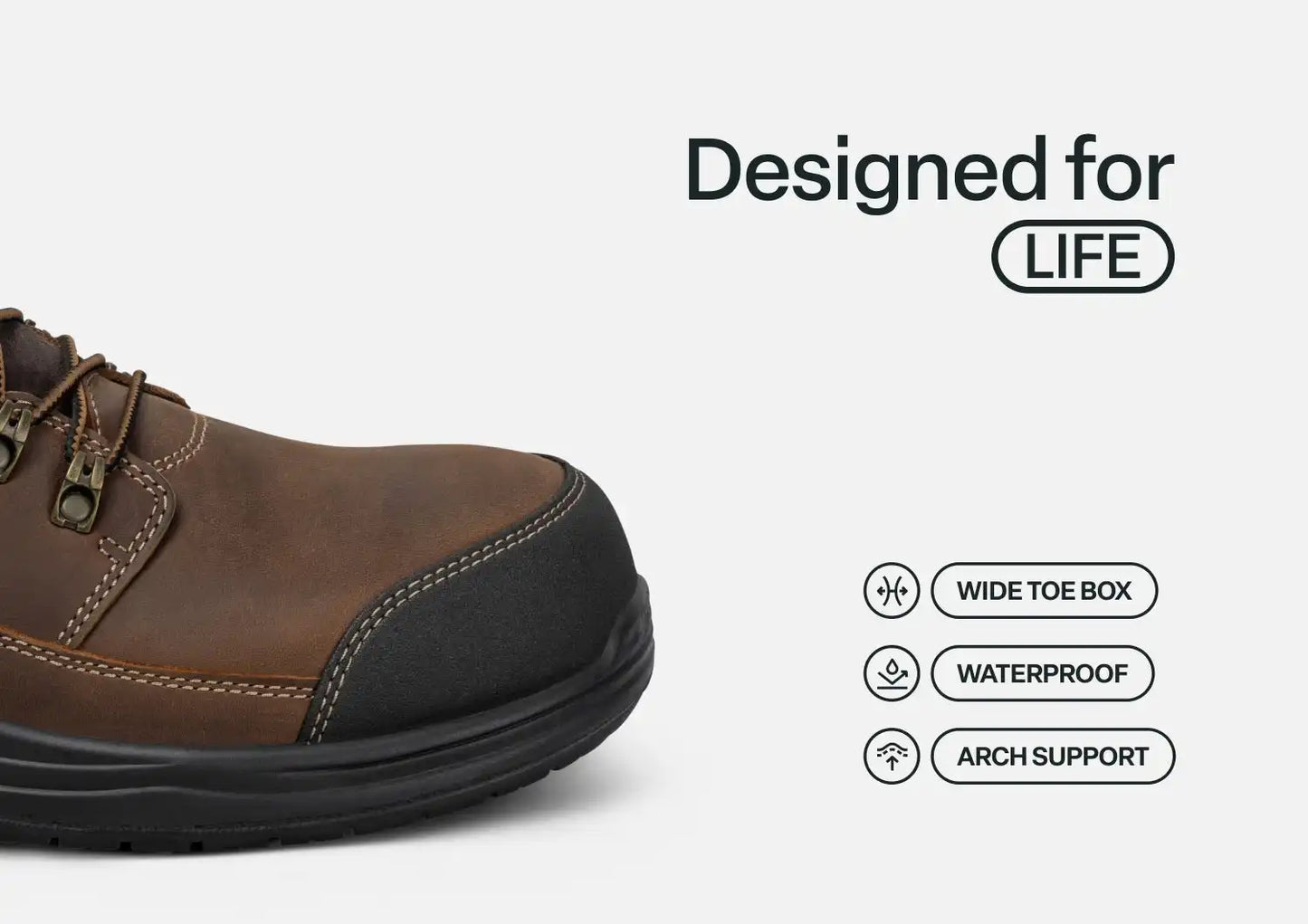 Graphite Hands-Free Work Boots - Brown